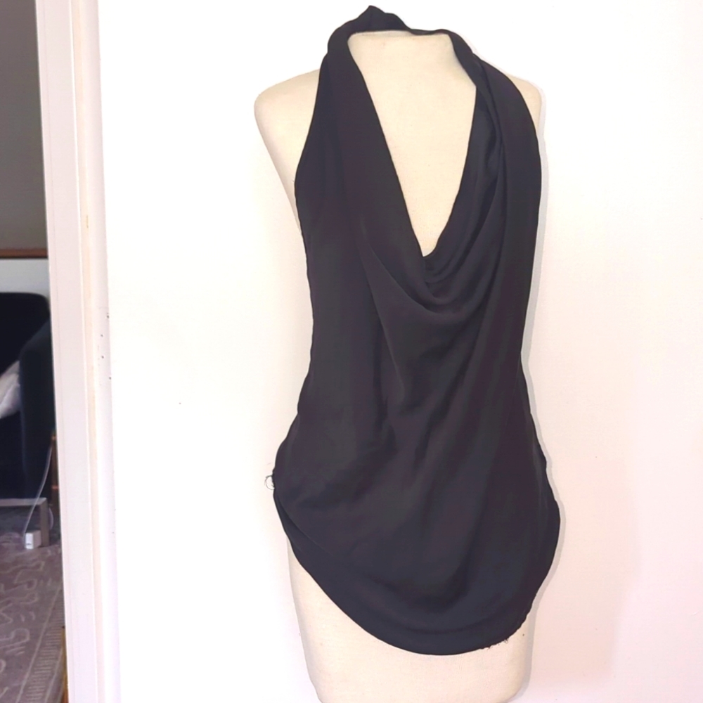 Helmut Lang Silk Cowl Neck Top